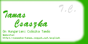 tamas csaszka business card